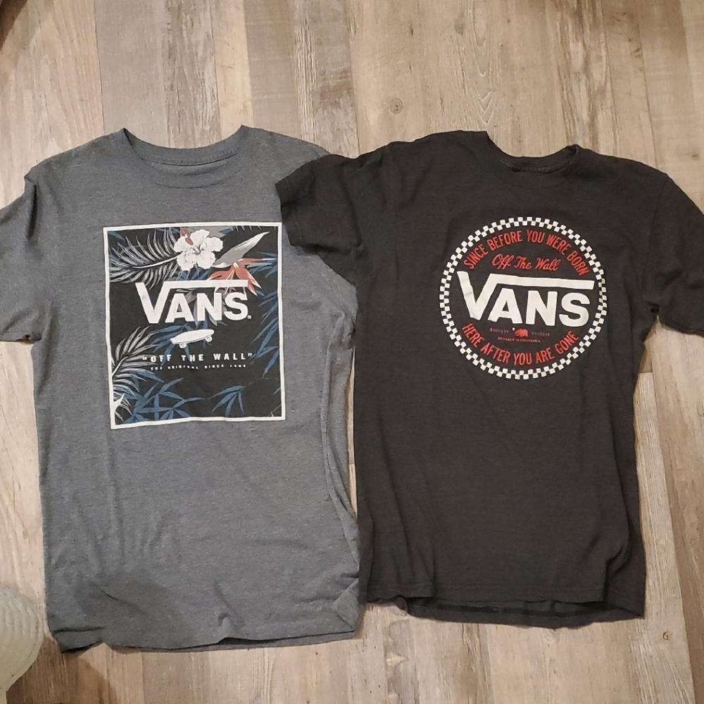 Vans Gray and Black Graphic T-Shirts